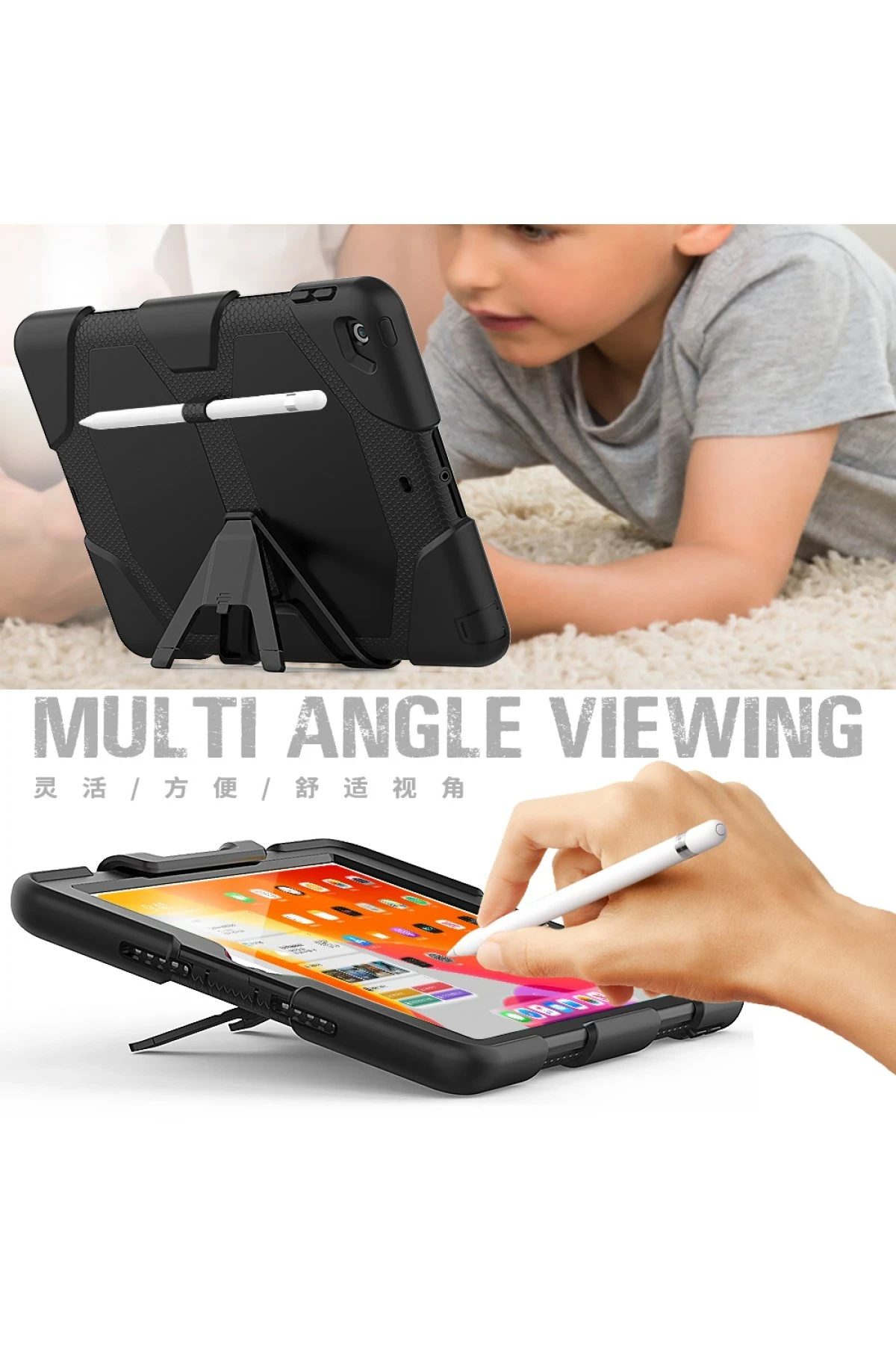 Newface Apple iPad 10.2 (7.nesil) Kılıf Griffin Tablet Kapak - Siyah — görsel 5