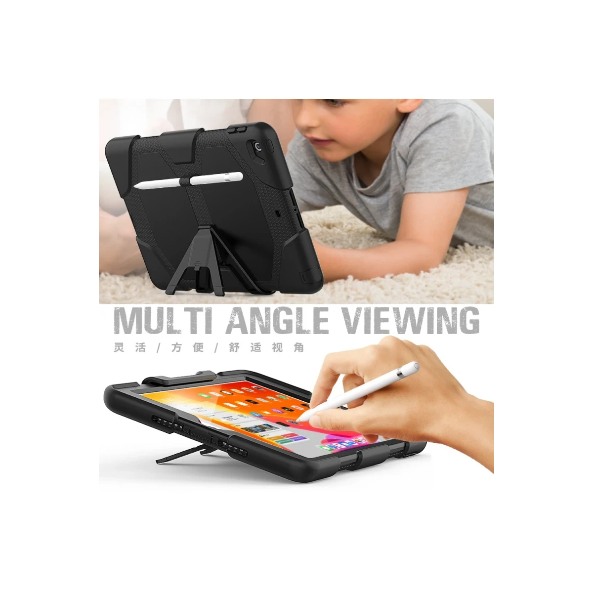 Newface Apple iPad 10.2 (7.nesil) Kılıf Griffin Tablet Kapak - Siyah — görsel 11