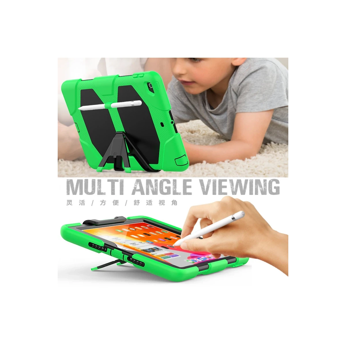 Newface Apple iPad 10.2 (7.nesil) Kılıf Griffin Tablet Kapak - Yeşil