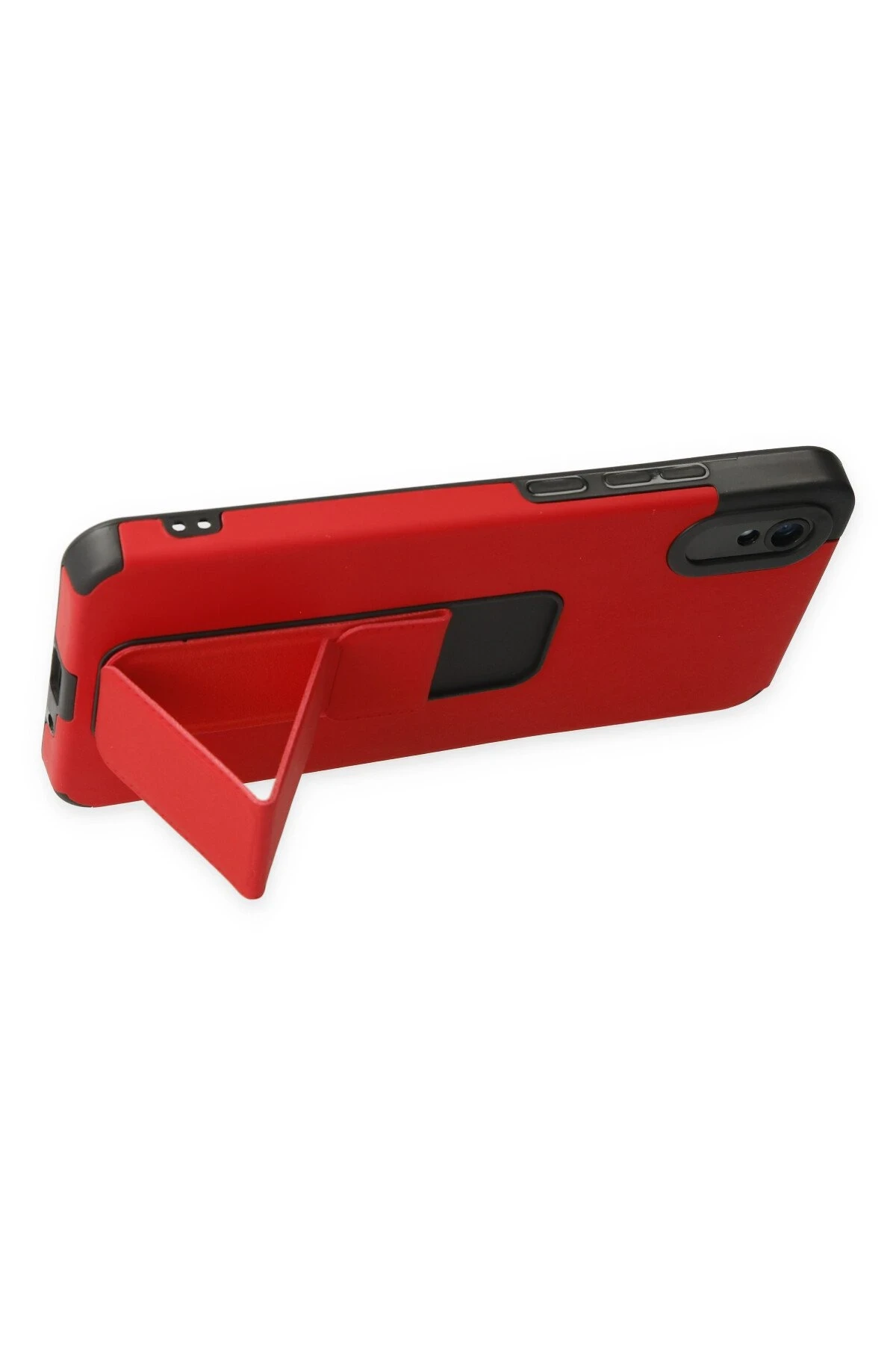 Newface Xiaomi Redmi 9A Kılıf Mega Standlı Silikon - Kırmızı