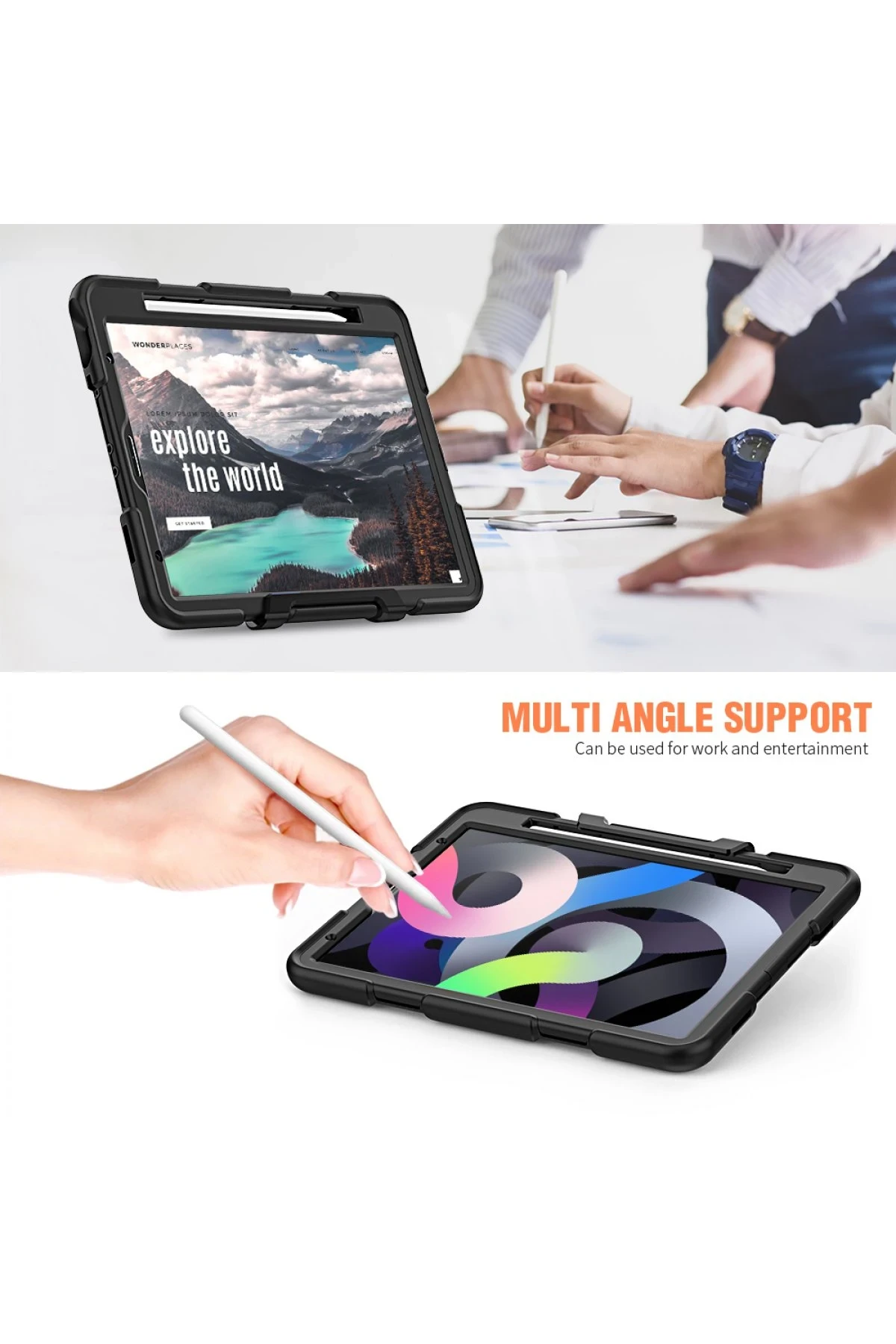 Newface Apple iPad Pro 11 (2020) Kılıf Griffin Tablet Kapak - Siyah — görsel 6