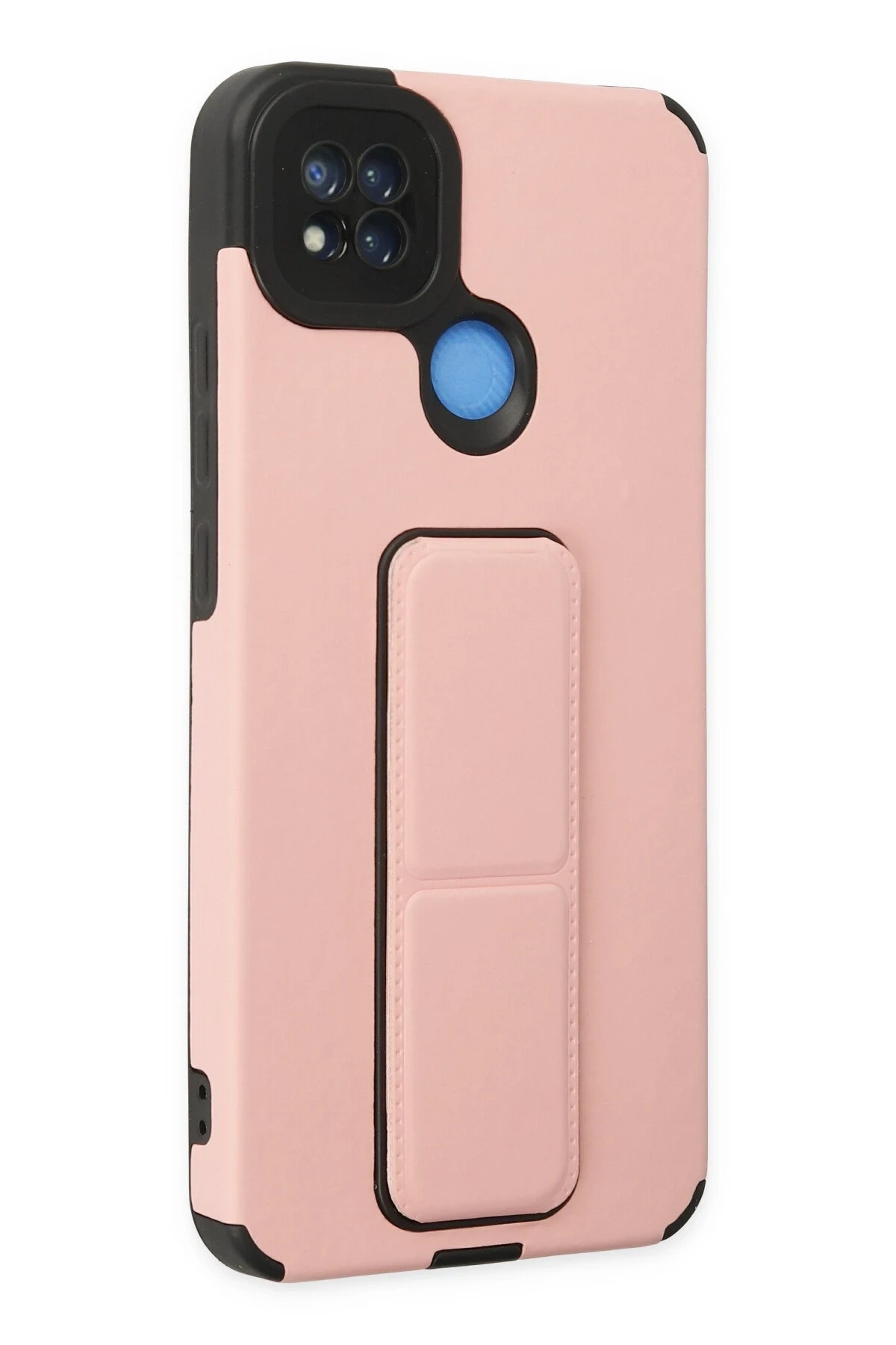 Newface Xiaomi Redmi 9C Kılıf Mega Standlı Silikon - Pudra