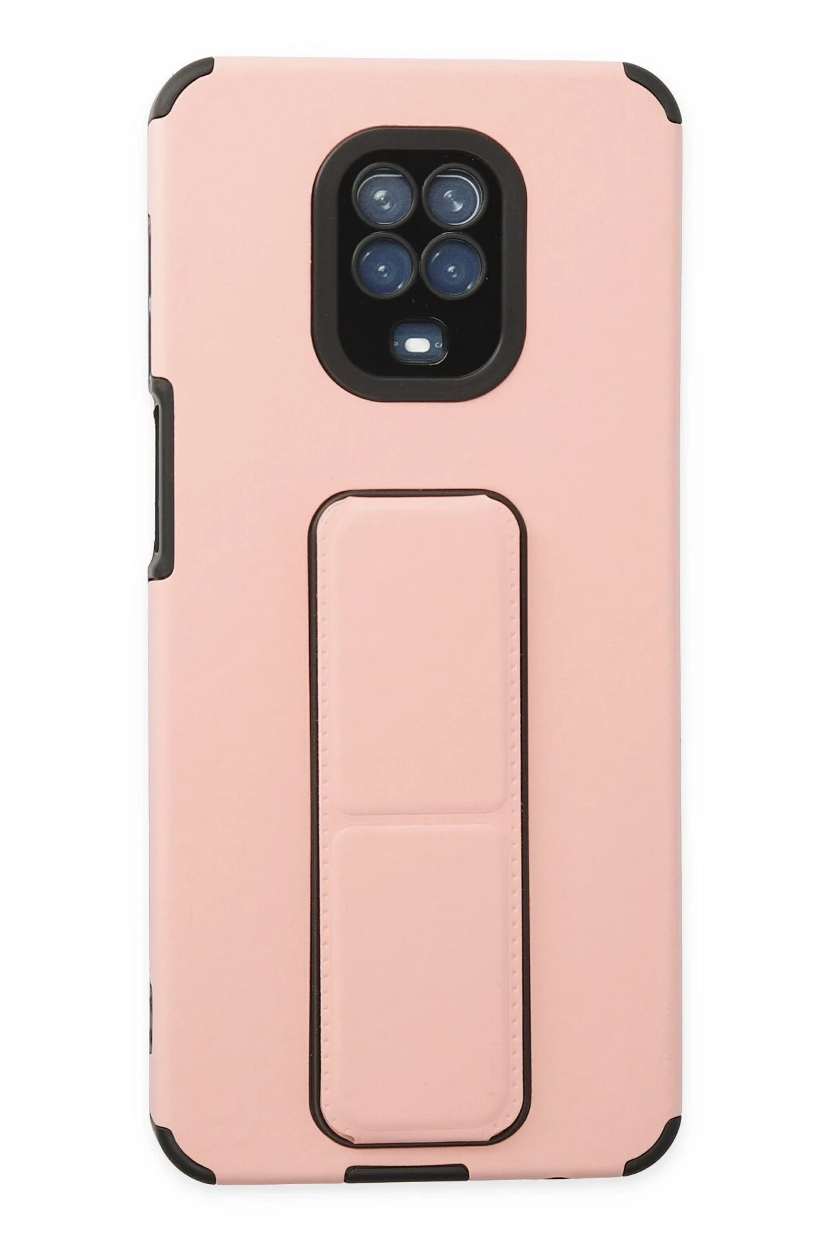 Newface Xiaomi Redmi Note 9 Pro Kılıf Mega Standlı Silikon - Pudra