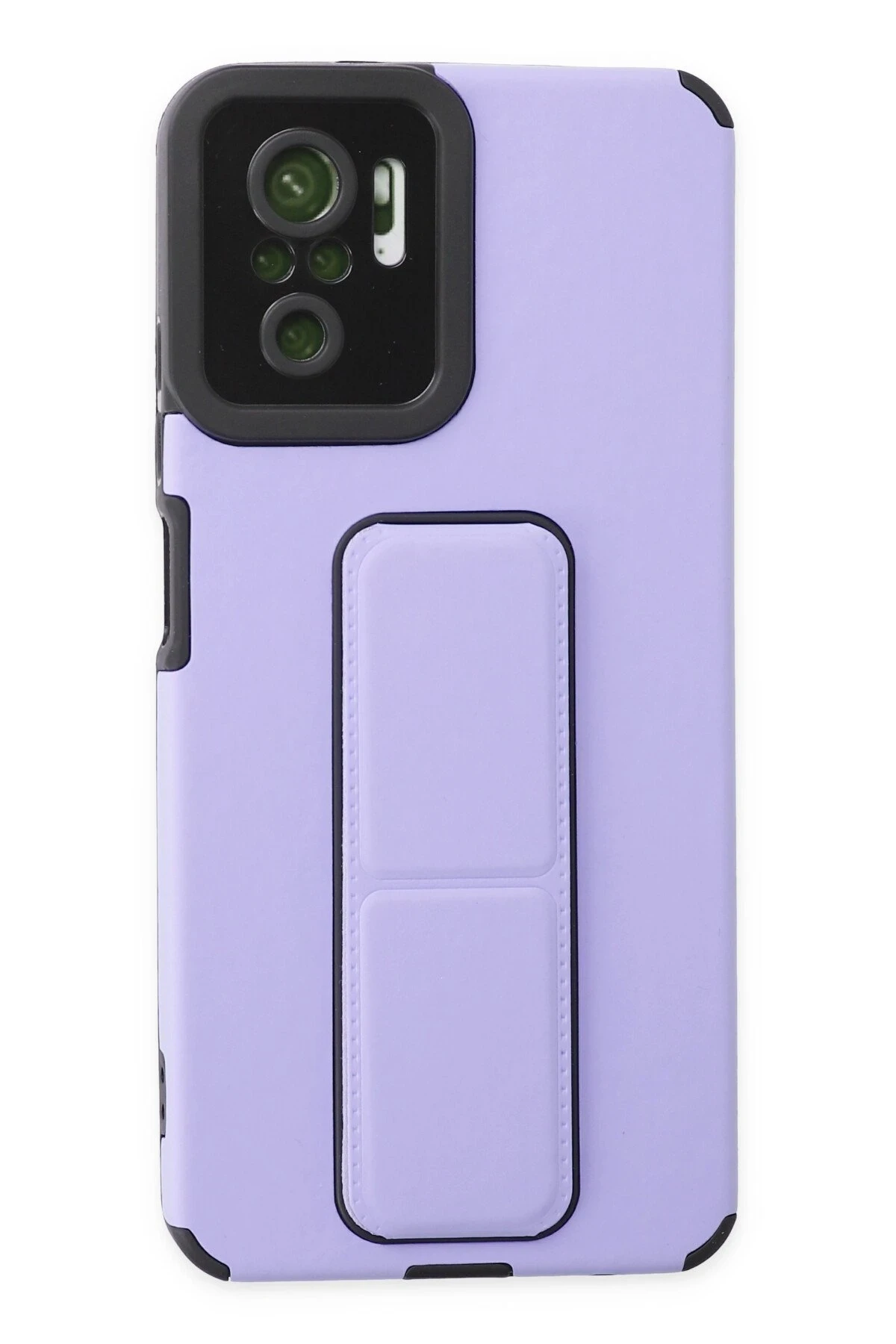 Newface Xiaomi Redmi Note 10 Kılıf Mega Standlı Silikon - Lila
