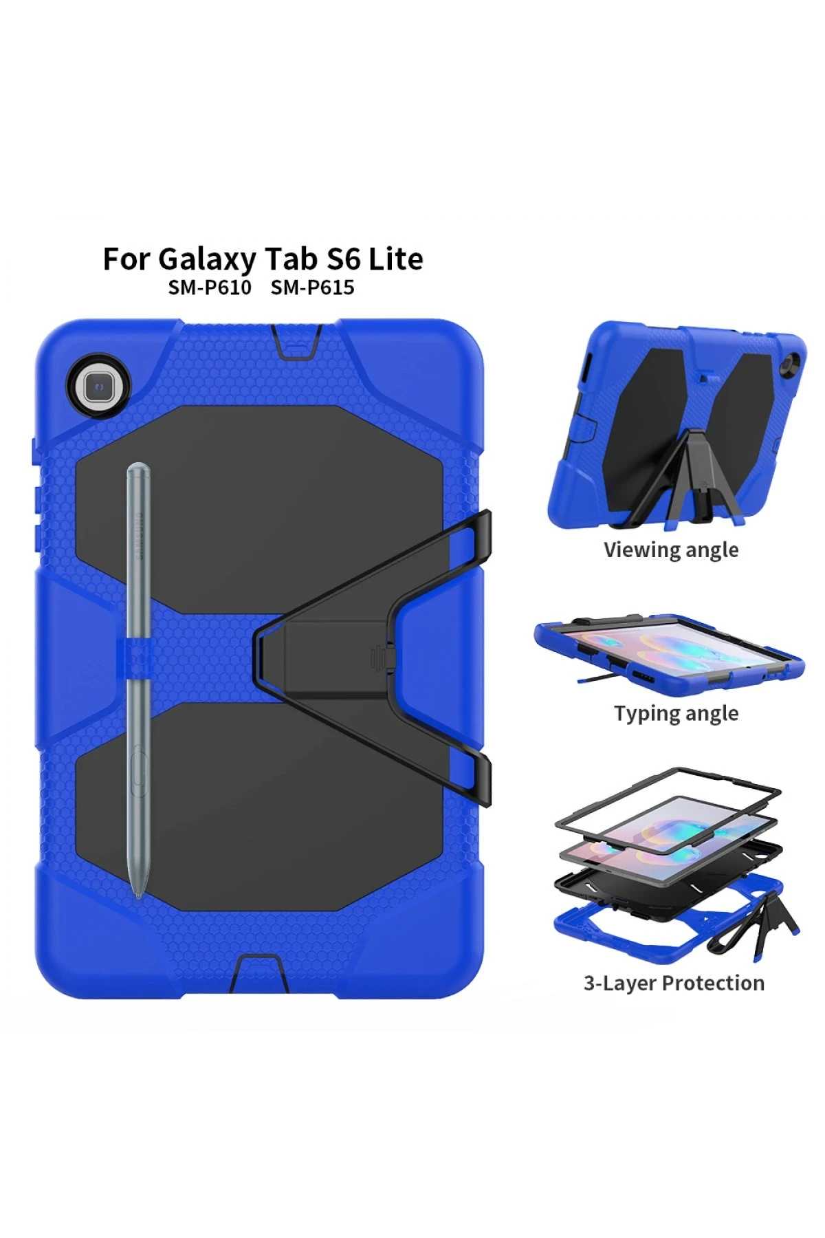 Newface Samsung Galaxy T500 Tab A7 10.4 Kılıf Griffin Tablet Kapak - Mavi