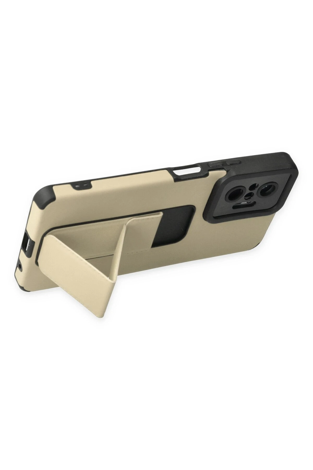Newface Xiaomi Redmi Note 10 Pro Kılıf Mega Standlı Silikon - Gold