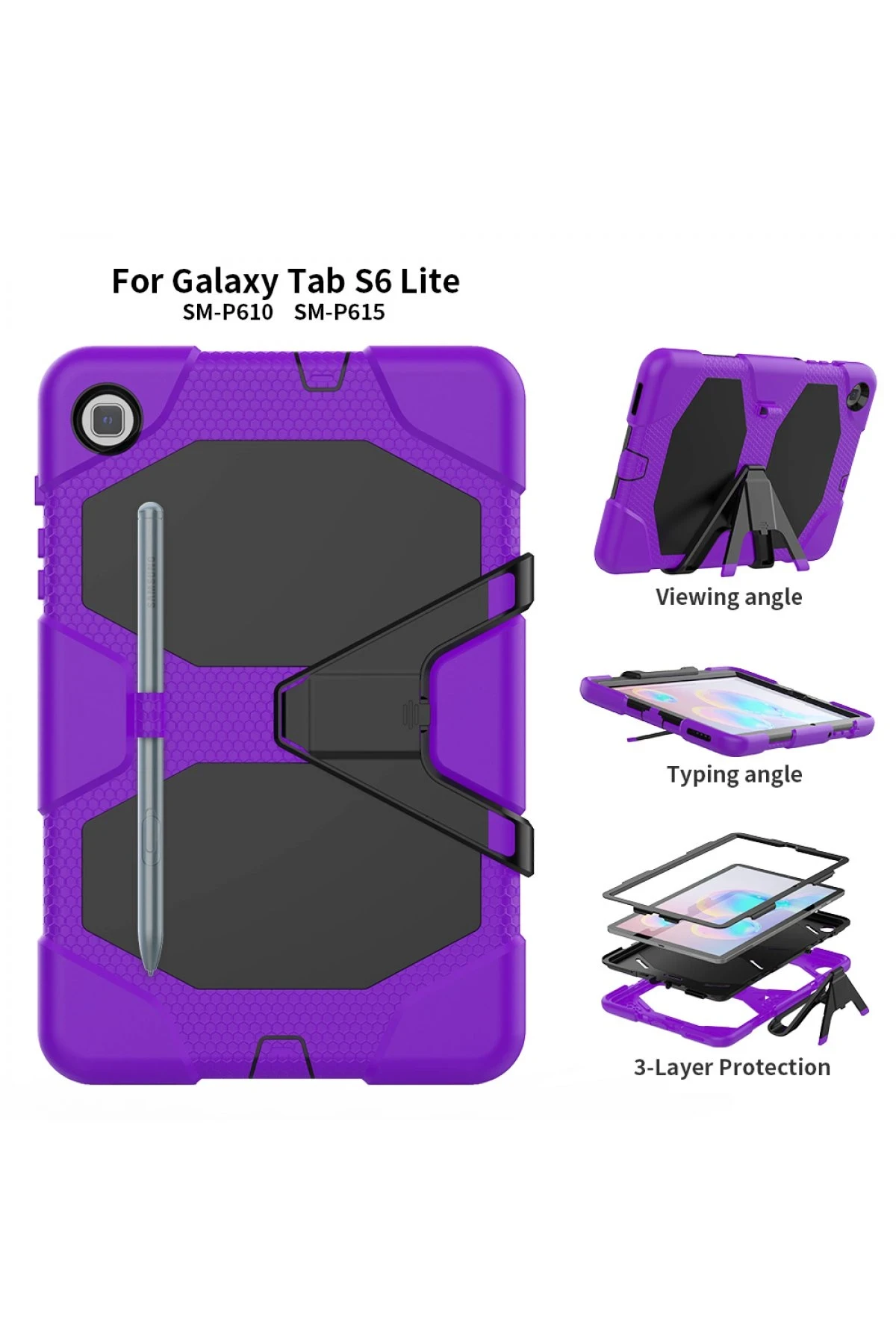 Newface Samsung Galaxy T500 Tab A7 10.4 Kılıf Griffin Tablet Kapak - Mor