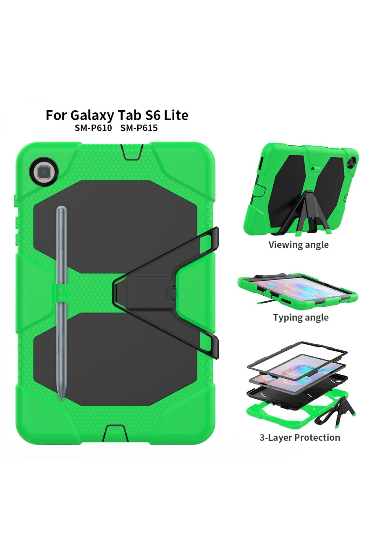Newface Samsung Galaxy T500 Tab A7 10.4 Kılıf Griffin Tablet Kapak - Yeşil