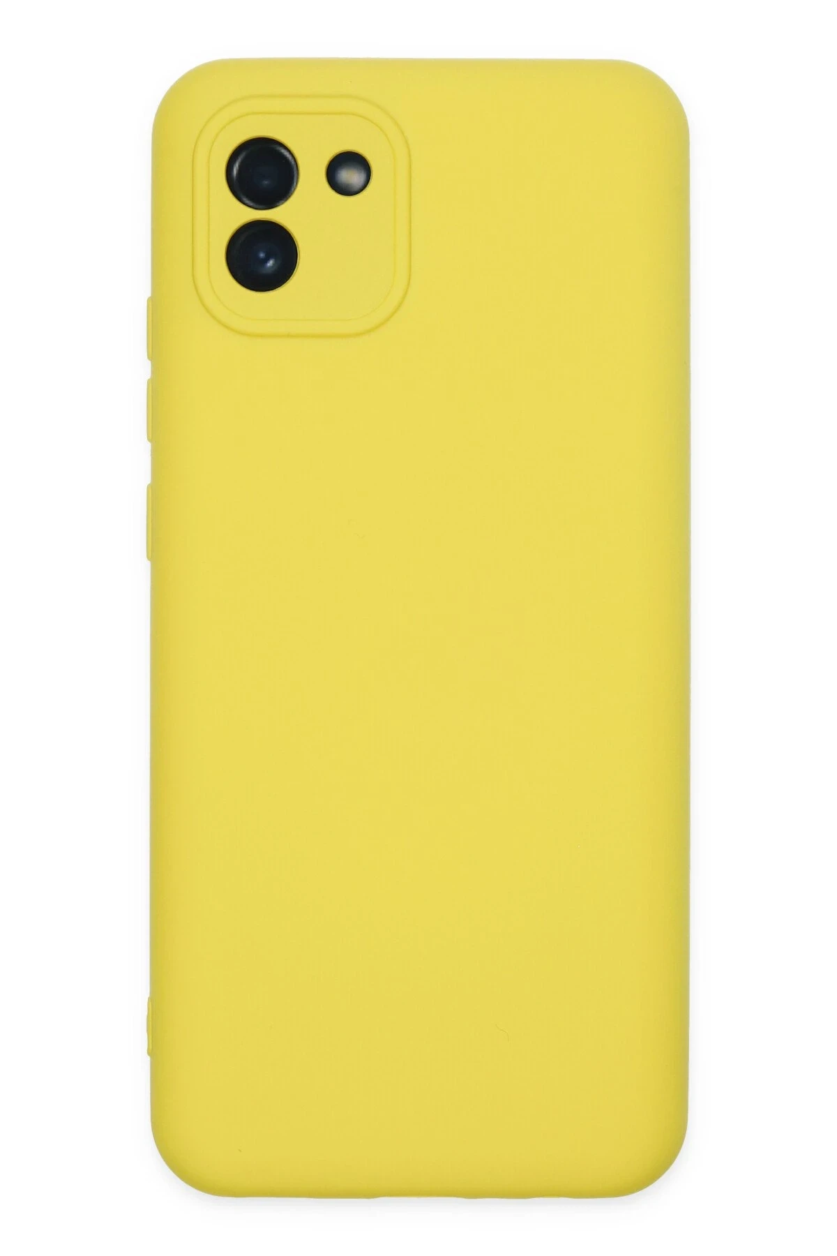 Newface Samsung Galaxy A03 Kılıf Nano içi Kadife Silikon - Sarı
