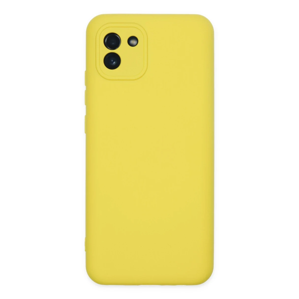 Newface Samsung Galaxy A03 Kılıf Nano içi Kadife Silikon - Sarı
