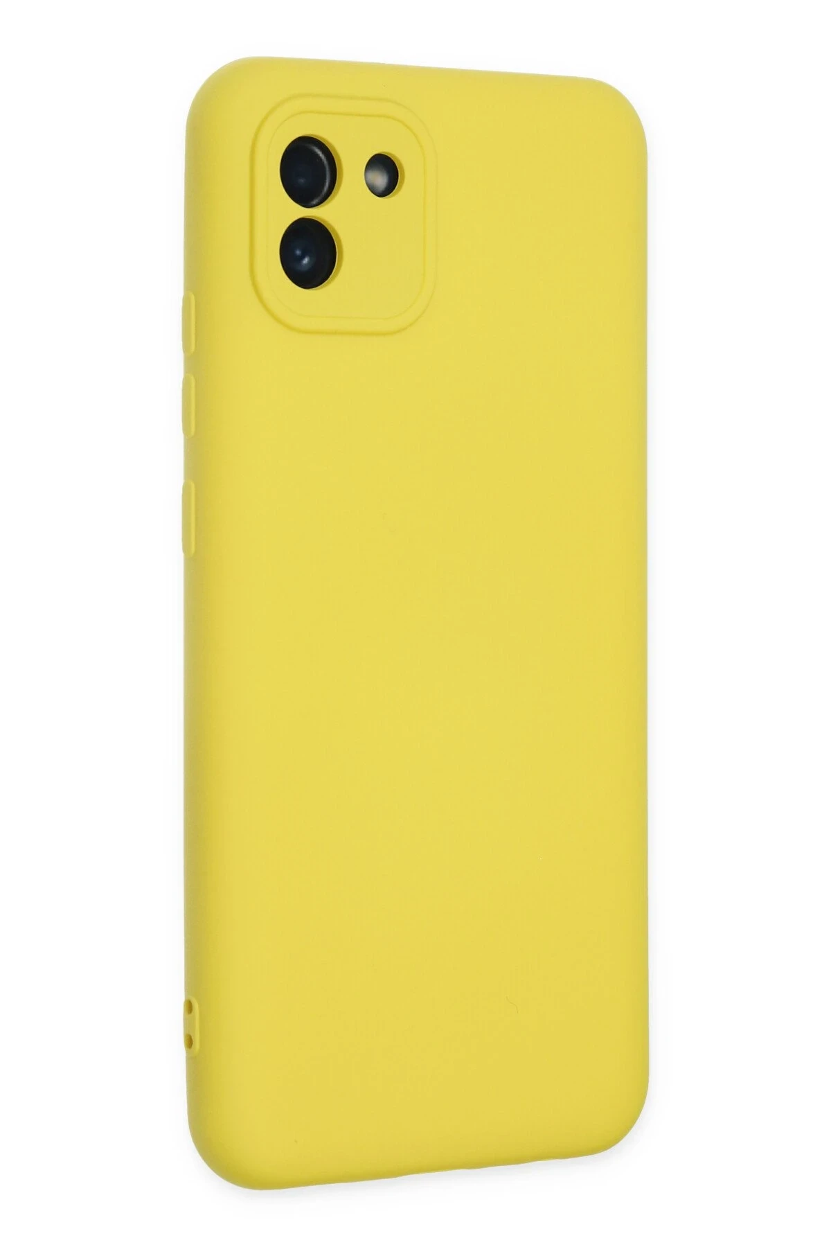 Newface Samsung Galaxy A03 Kılıf Nano içi Kadife Silikon - Sarı