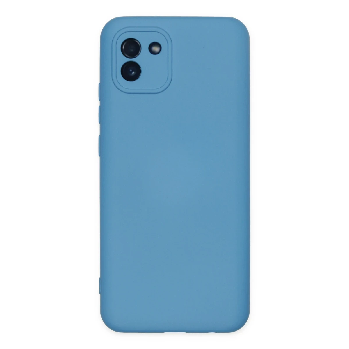 Newface Samsung Galaxy A03 Kılıf Nano içi Kadife Silikon - Mavi