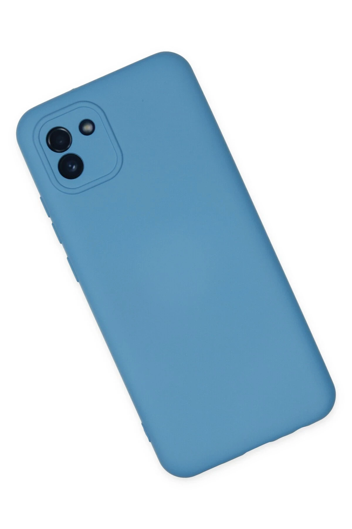 Newface Samsung Galaxy A03 Kılıf Nano içi Kadife Silikon - Mavi