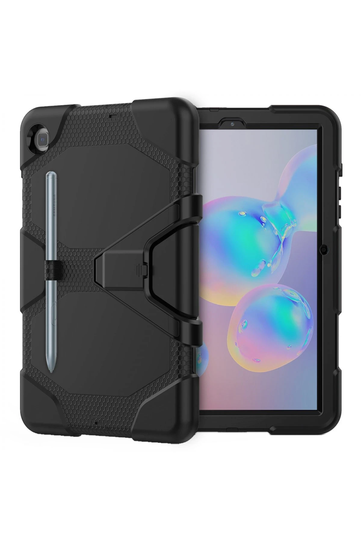 Newface Samsung Galaxy P610 Tab S6 Lite 10.4 Kılıf Griffin Tablet Kapak - Siyah