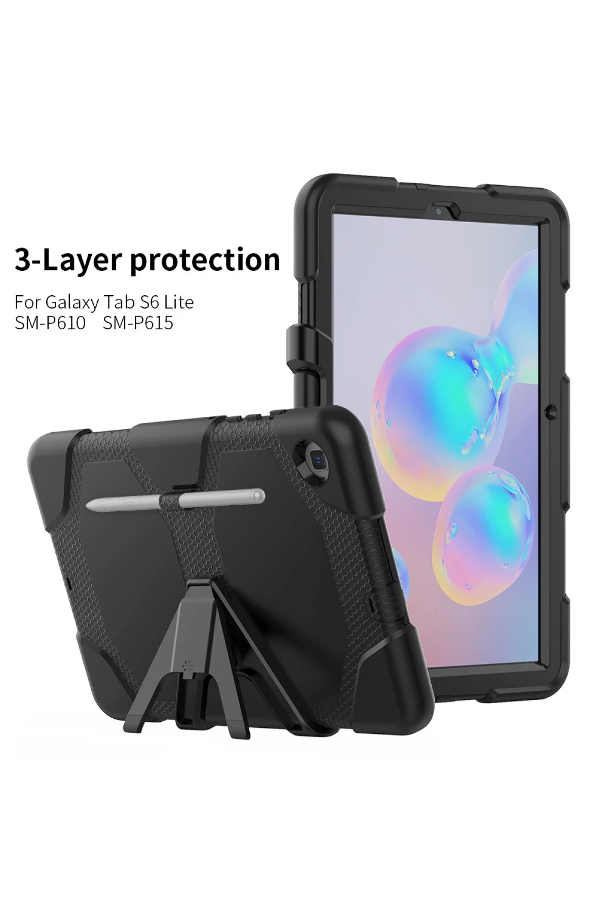 Newface Samsung Galaxy P610 Tab S6 Lite 10.4 Kılıf Griffin Tablet Kapak - Siyah — görsel 2