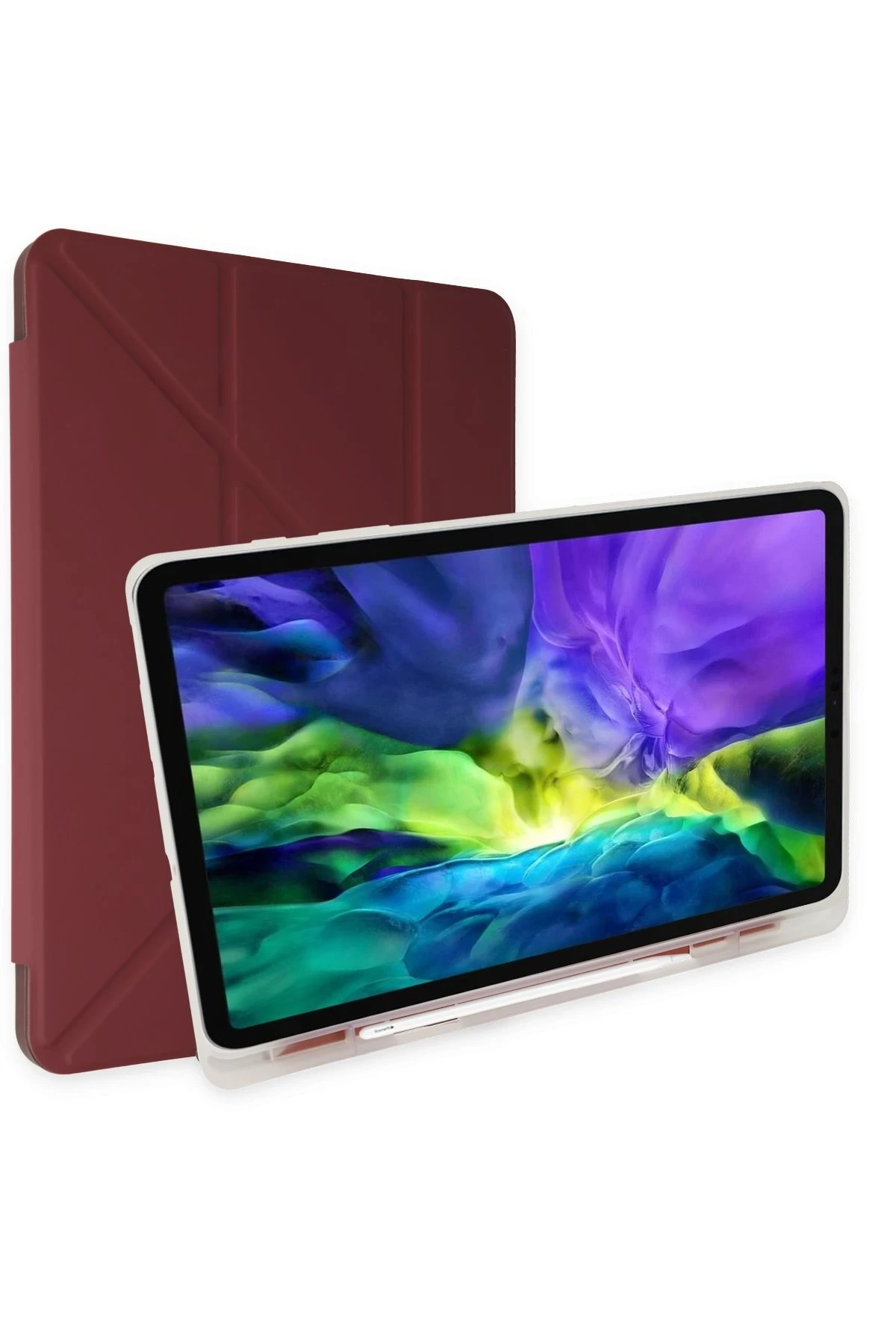 Newface iPad 10.2 (8.nesil) Kılıf Kalemlikli Mars Tablet Kılıfı - Mor