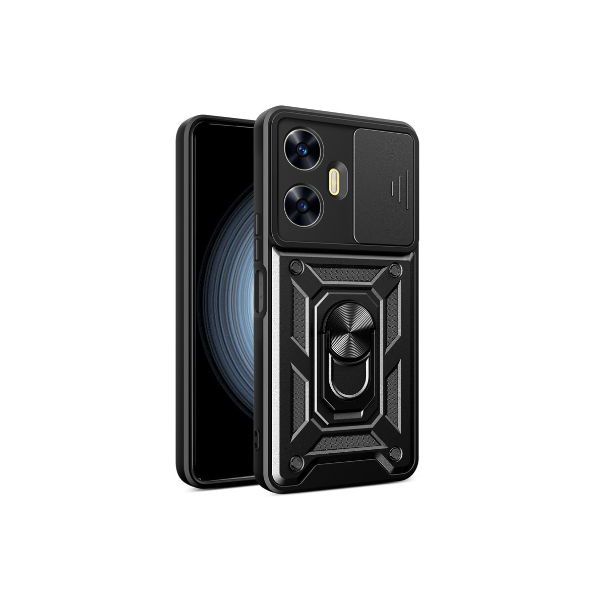 Newface Realme C55 Kılıf Pars Lens Yüzüklü Silikon - Siyah — görsel 7