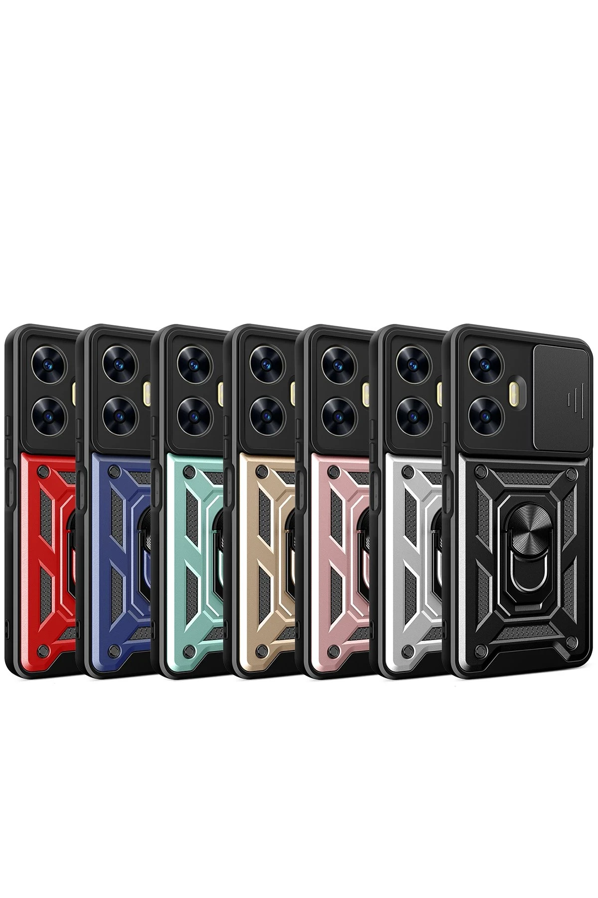 Newface Realme C55 Kılıf Pars Lens Yüzüklü Silikon - Siyah — görsel 2