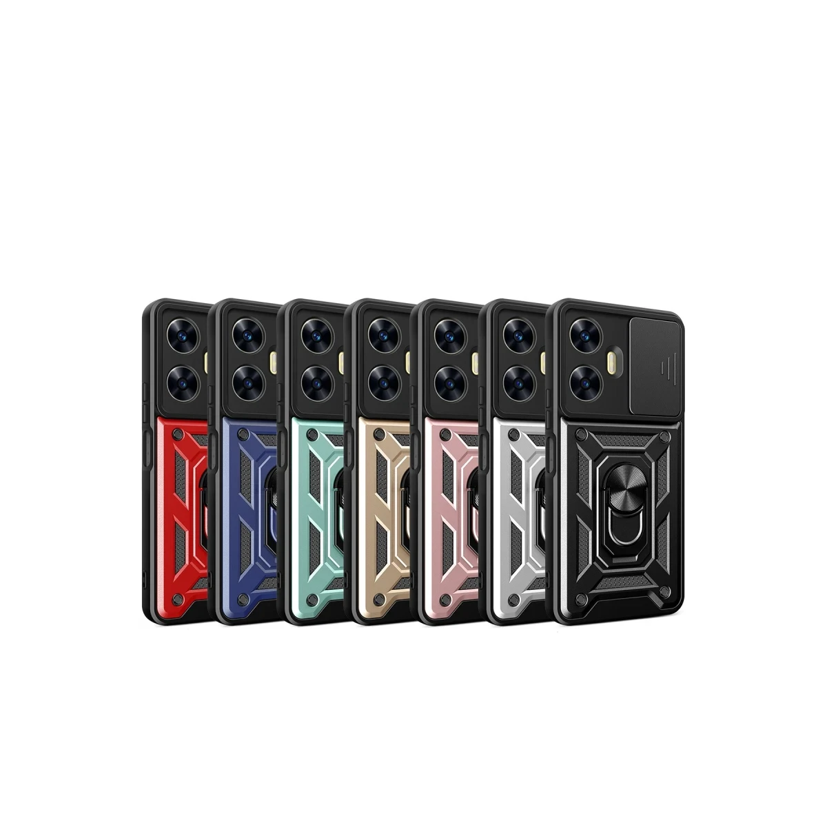 Newface Realme C55 Kılıf Pars Lens Yüzüklü Silikon - Siyah — görsel 5