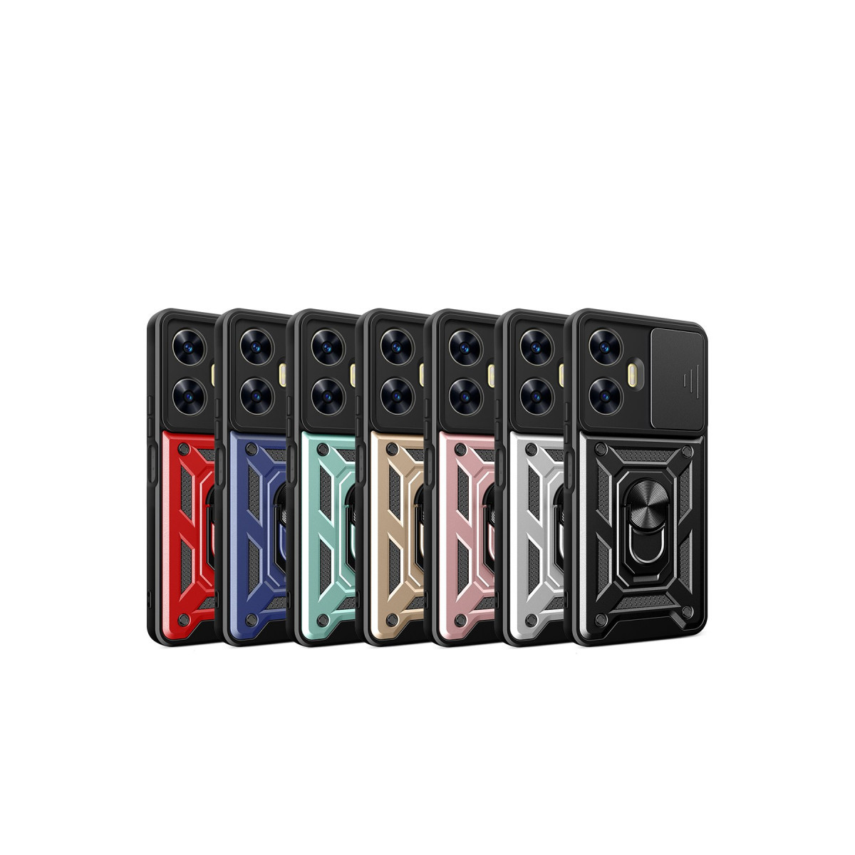 Newface Realme C55 Kılıf Pars Lens Yüzüklü Silikon - Siyah — görsel 8