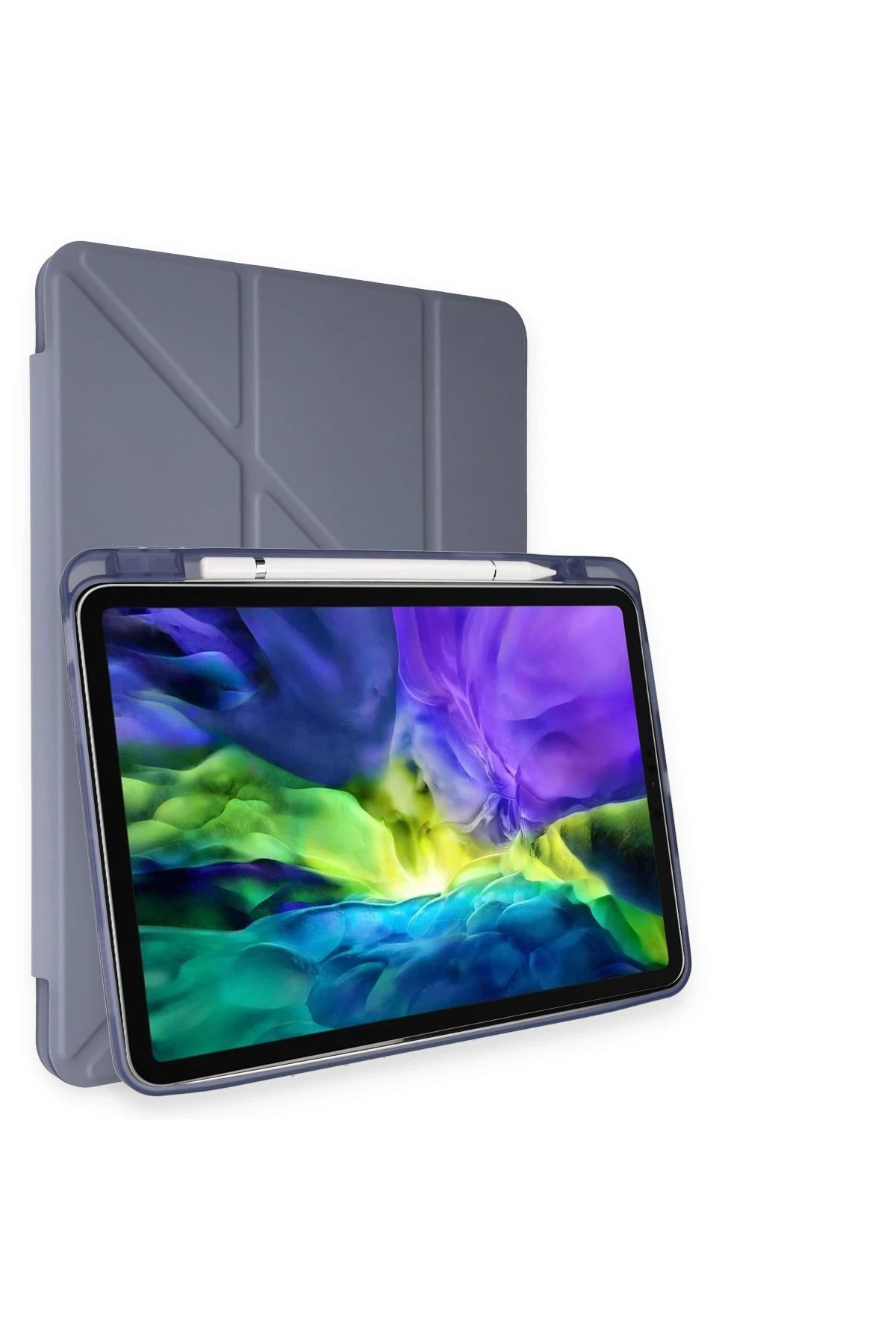 Newface iPad Air 4 10.9 Kılıf Kalemlikli Mars Tablet Kılıfı - Lila