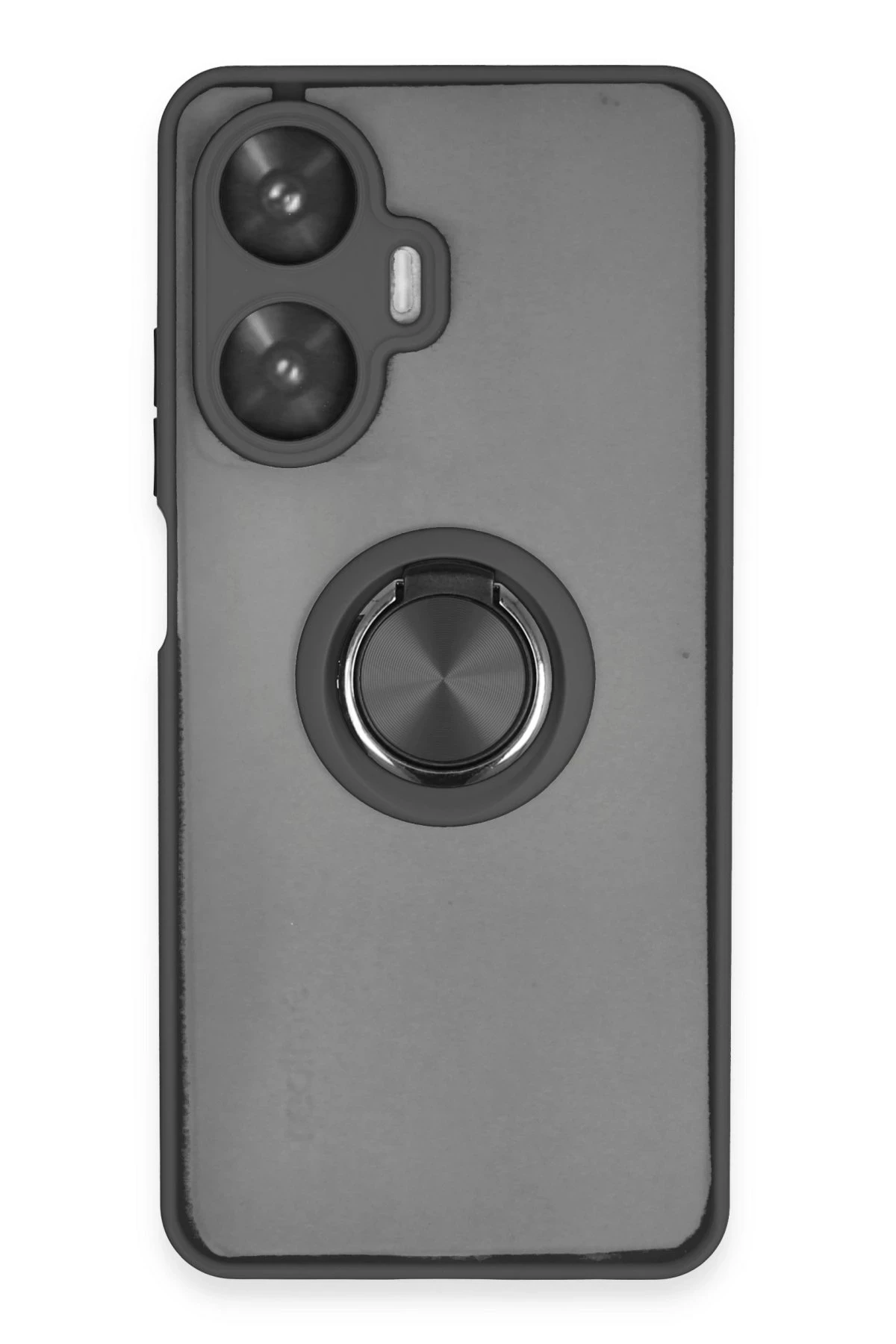 Newface Realme C55 Kılıf Montreal Yüzüklü Silikon Kapak - Siyah
