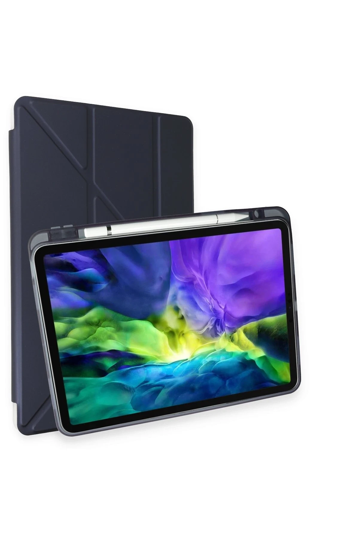 Newface iPad Air 4 10.9 Kılıf Kalemlikli Mars Tablet Kılıfı - Lacivert