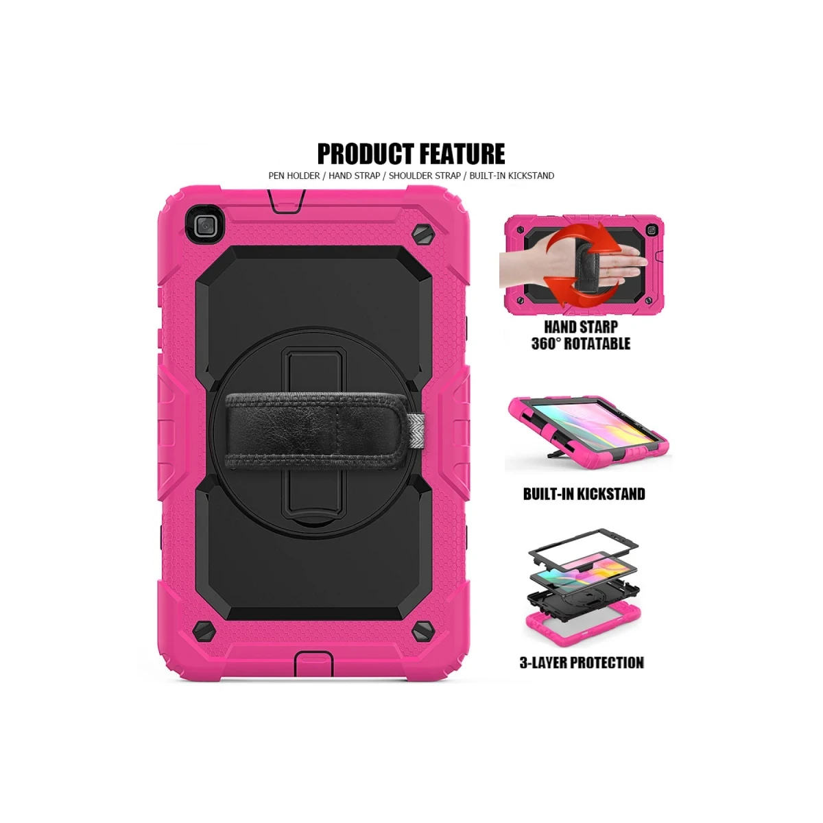 Newface Samsung Galaxy T290 Tab A 8 Kılıf Pars Tablet Kapak - Pembe