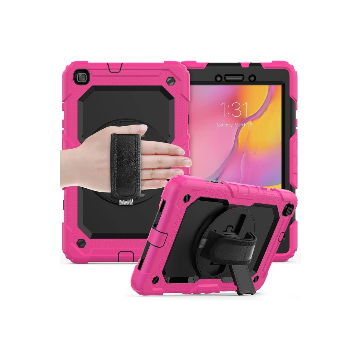 Newface Samsung Galaxy T290 Tab A 8 Kılıf Pars Tablet Kapak - Pembe