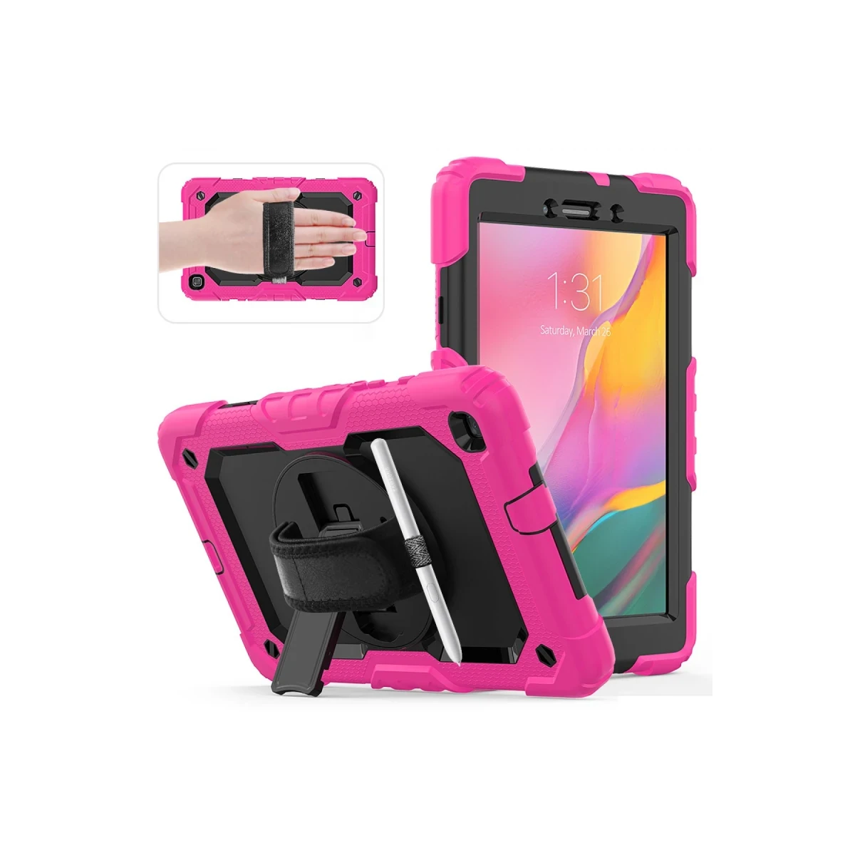 Newface Samsung Galaxy T290 Tab A 8 Kılıf Pars Tablet Kapak - Pembe