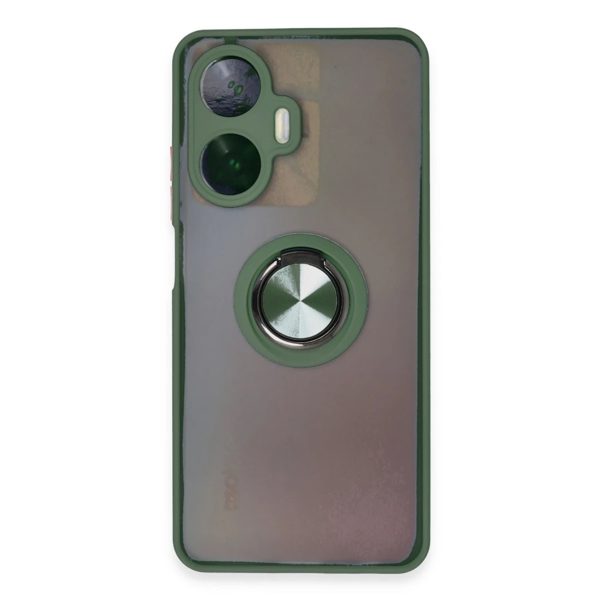 Newface Realme C55 Kılıf Montreal Yüzüklü Silikon Kapak - Yeşil