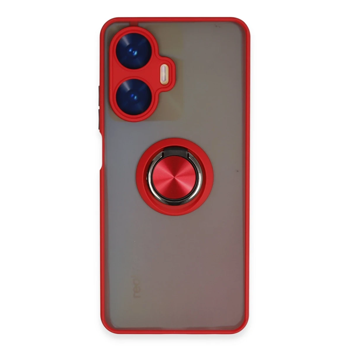 Newface Realme C55 Kılıf Montreal Yüzüklü Silikon Kapak - Kırmızı
