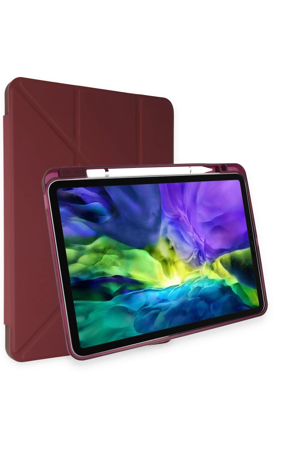 Newface iPad Air 4 10.9 Kılıf Kalemlikli Mars Tablet Kılıfı - Mor