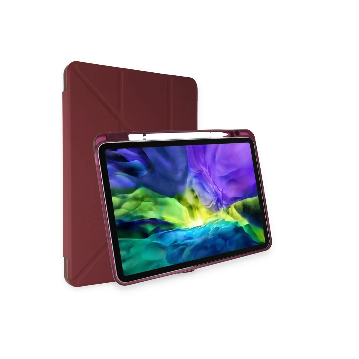 Newface Apple iPad Air 4 10.9 Kılıf Kalemlikli Mars Tablet Kılıfı - Mürdüm