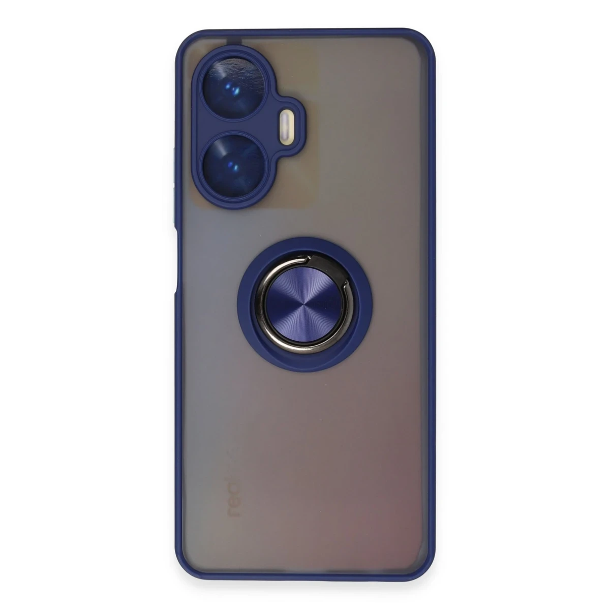 Newface Realme C55 Kılıf Montreal Yüzüklü Silikon Kapak - Lacivert