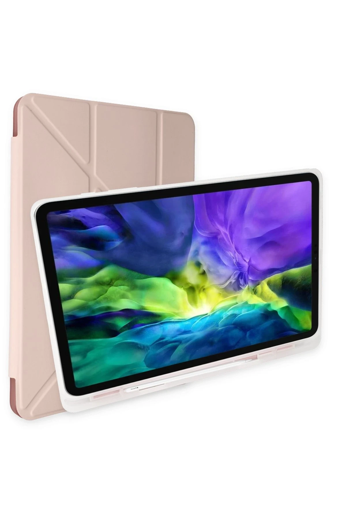 Newface iPad 9.7 (2018) Kılıf Kalemlikli Mars Tablet Kılıfı - Rose Gold