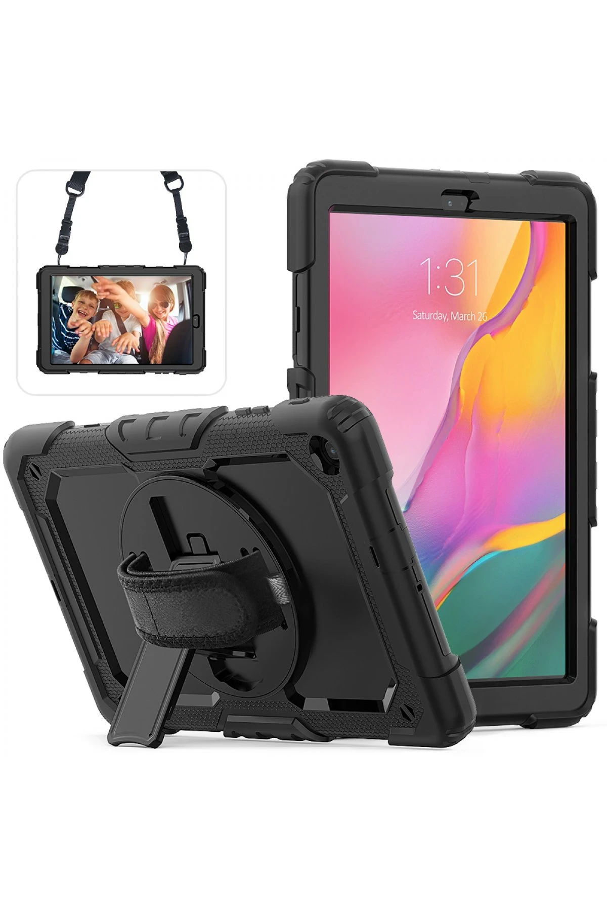 Newface Samsung Galaxy T510 Tab A 10.1 Kılıf Pars Tablet Kapak - Siyah