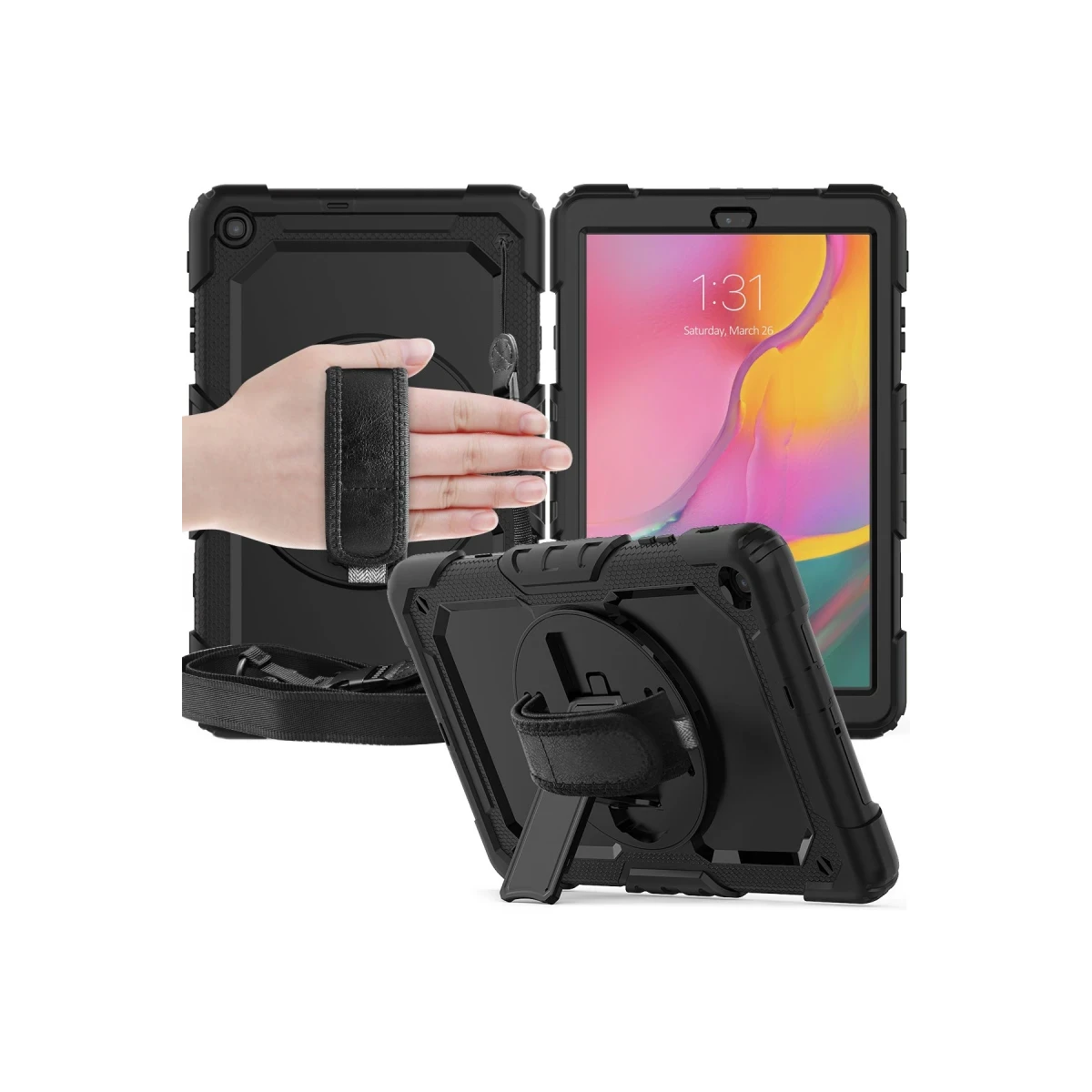 Newface Samsung Galaxy T510 Tab A 10.1 Kılıf Pars Tablet Kapak - Siyah — görsel 11