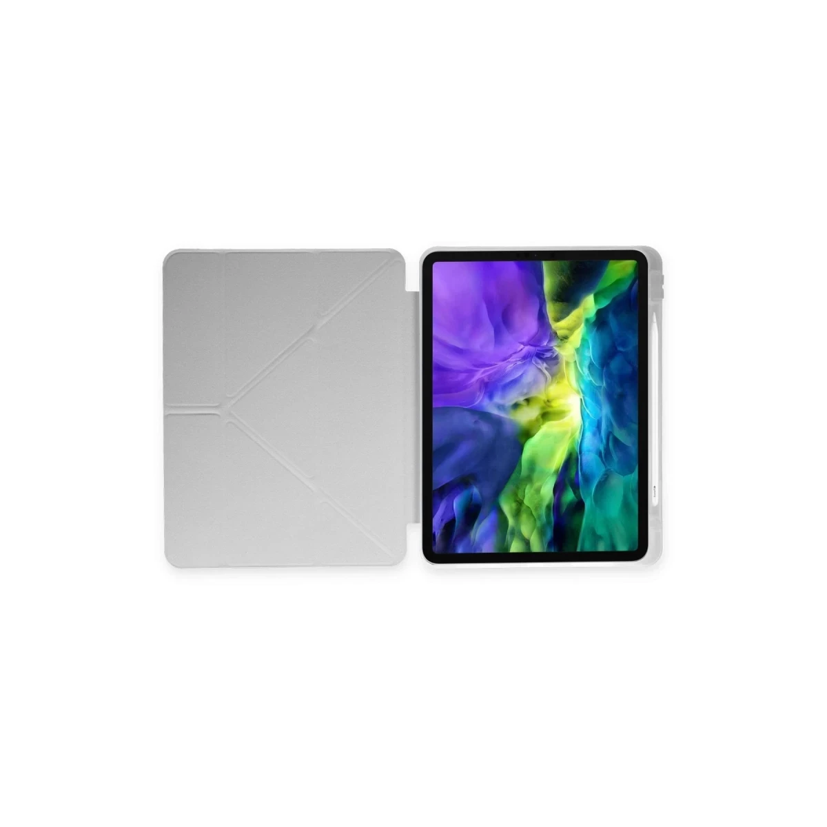 Newface Apple iPad 9.7 (2018) Kılıf Kalemlikli Mars Tablet Kılıfı - Gri