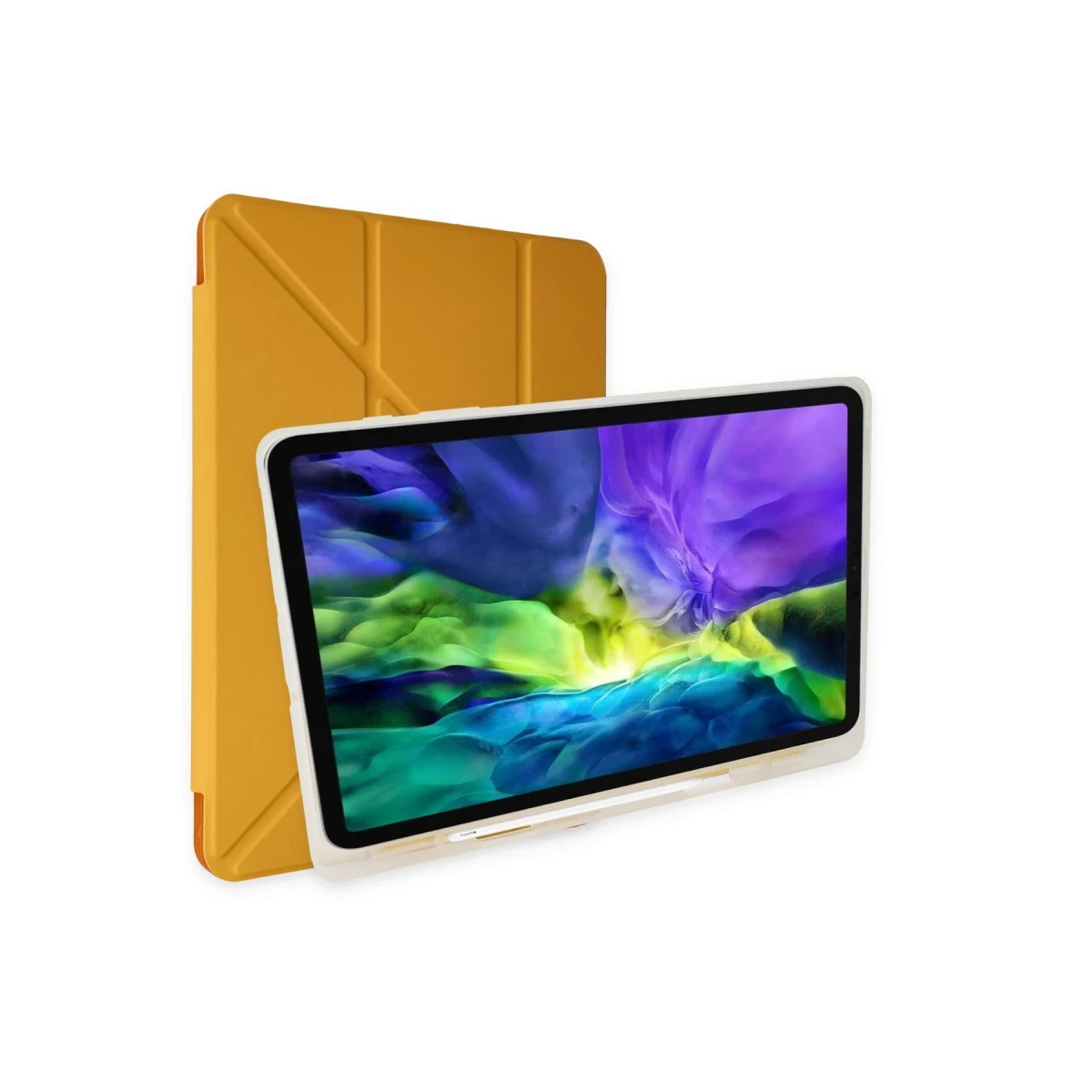 Newface Apple iPad 9.7 (2018) Kılıf Kalemlikli Mars Tablet Kılıfı - Sarı