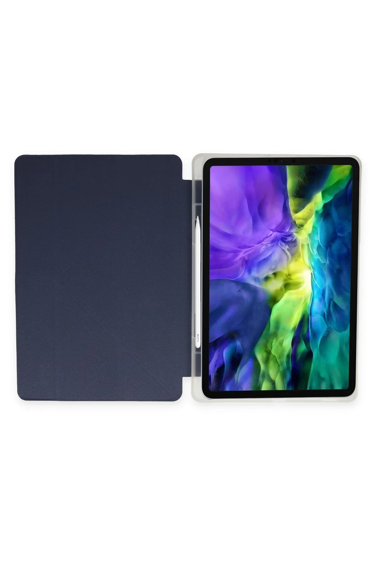 Newface iPad Pro 12.9 (2021) Kılıf Kalemlikli Mars Tablet Kılıfı - Lacivert