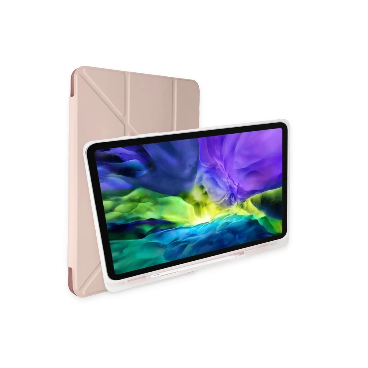Newface Samsung Galaxy P610 Tab S6 Lite 10.4 Kılıf Kalemlikli Mars Tablet Kılıfı - Rose Gold