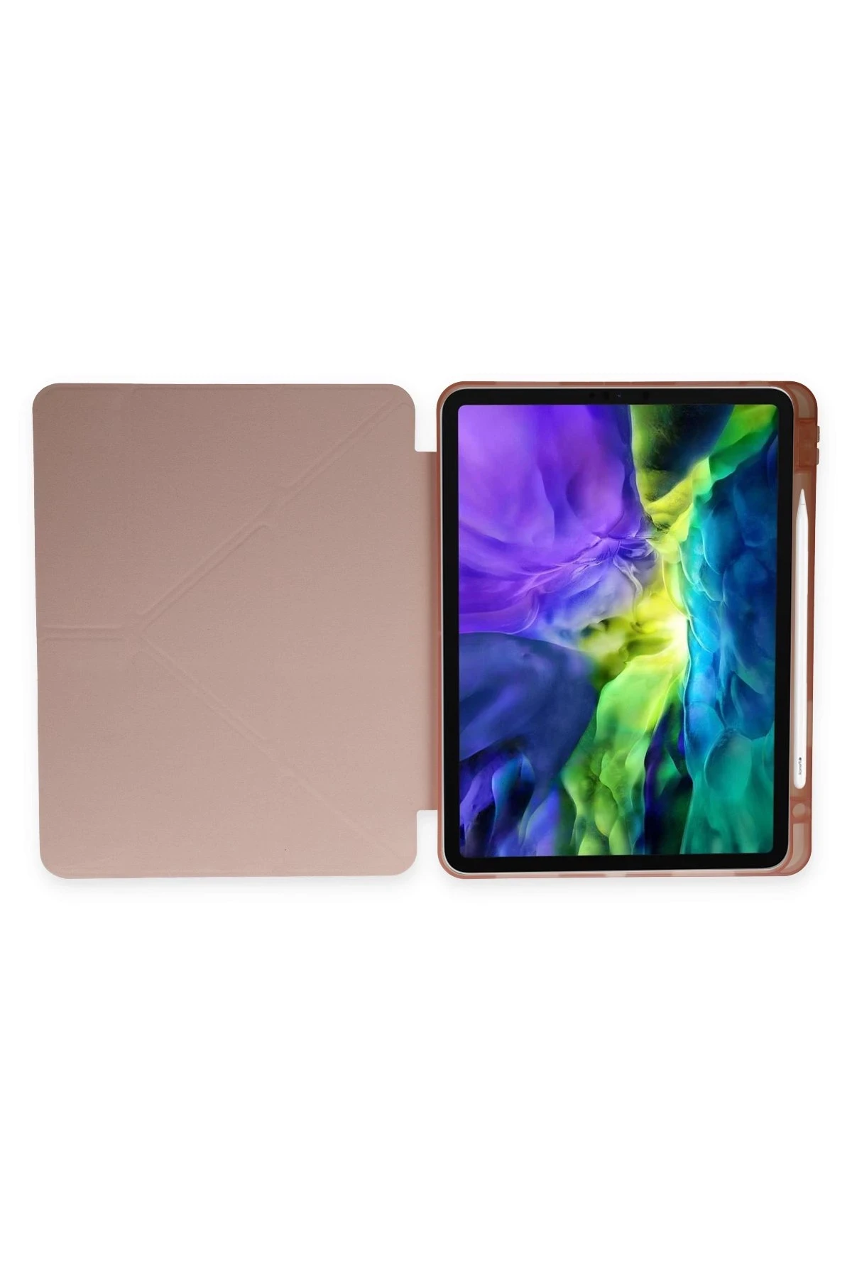 Newface Samsung Galaxy P610 Tab S6 Lite 10.4 Kılıf Kalemlikli Mars Tablet Kılıfı - Rose Gold