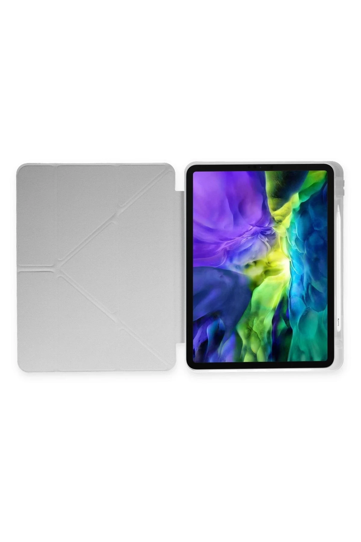 Newface Samsung Galaxy P610 Tab S6 Lite 10.4 Kılıf Kalemlikli Mars Tablet Kılıfı - Gri