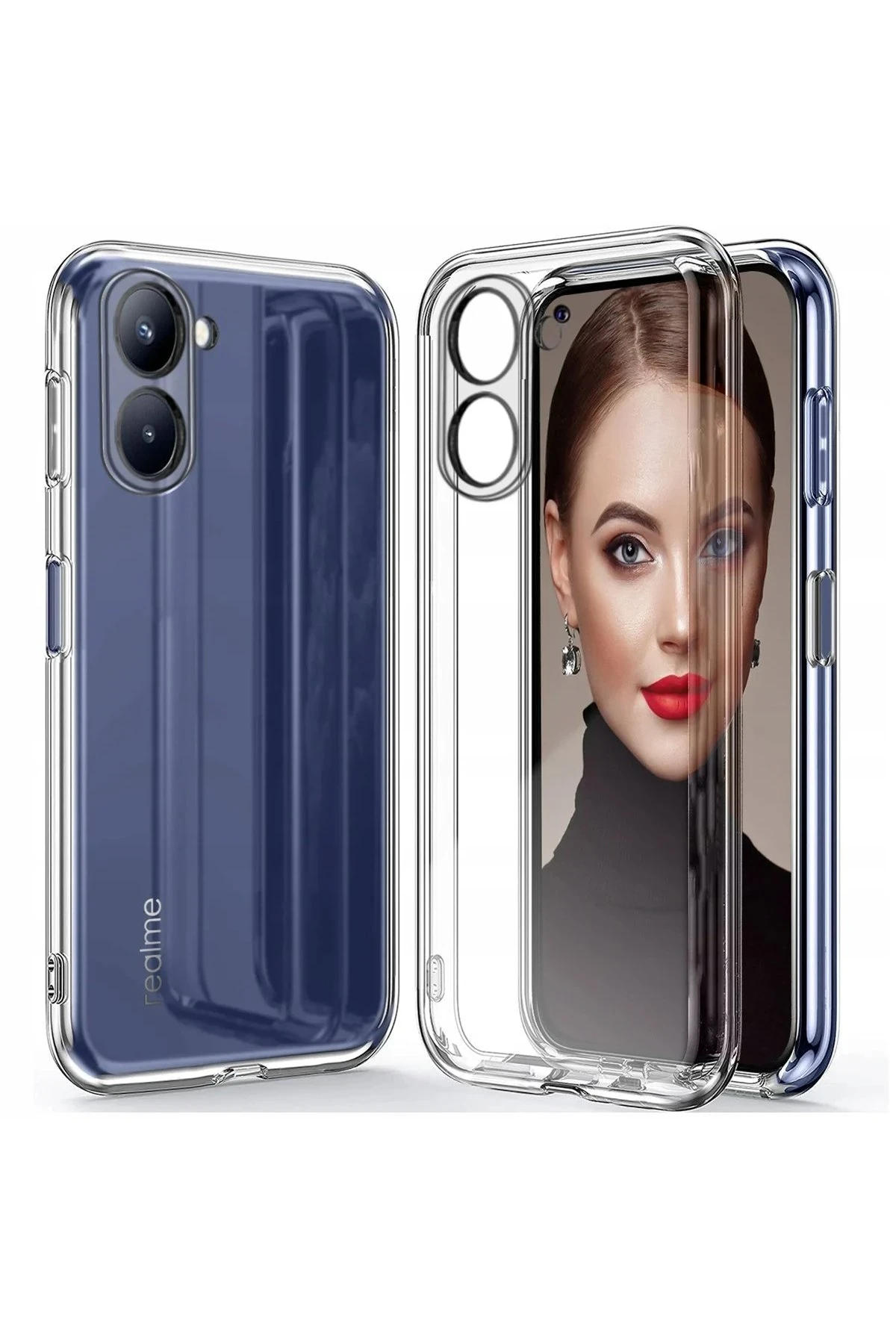 Newface Realme 10 4G Kılıf Lüx Şeffaf Silikon — görsel 2