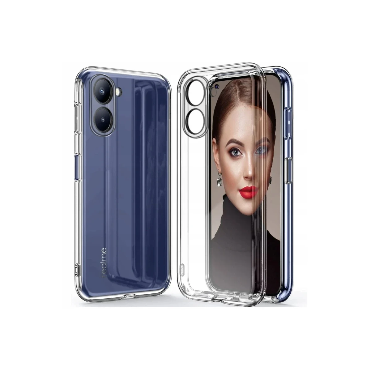 Newface Realme 10 4G Kılıf Lüx Şeffaf Silikon — görsel 4