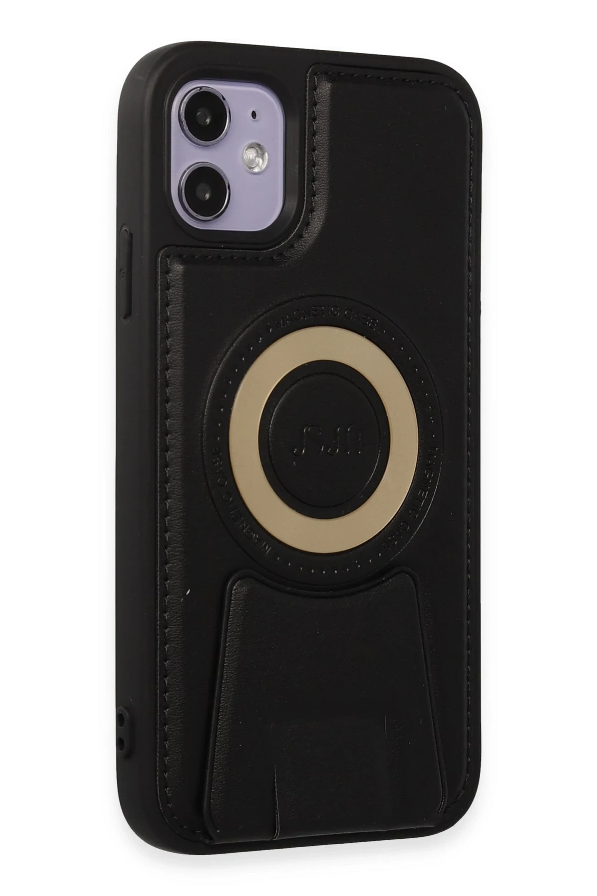 Newface Apple iPhone 11 Kılıf Merkür Magneticsafe Standlı Kapak - Siyah — görsel 2