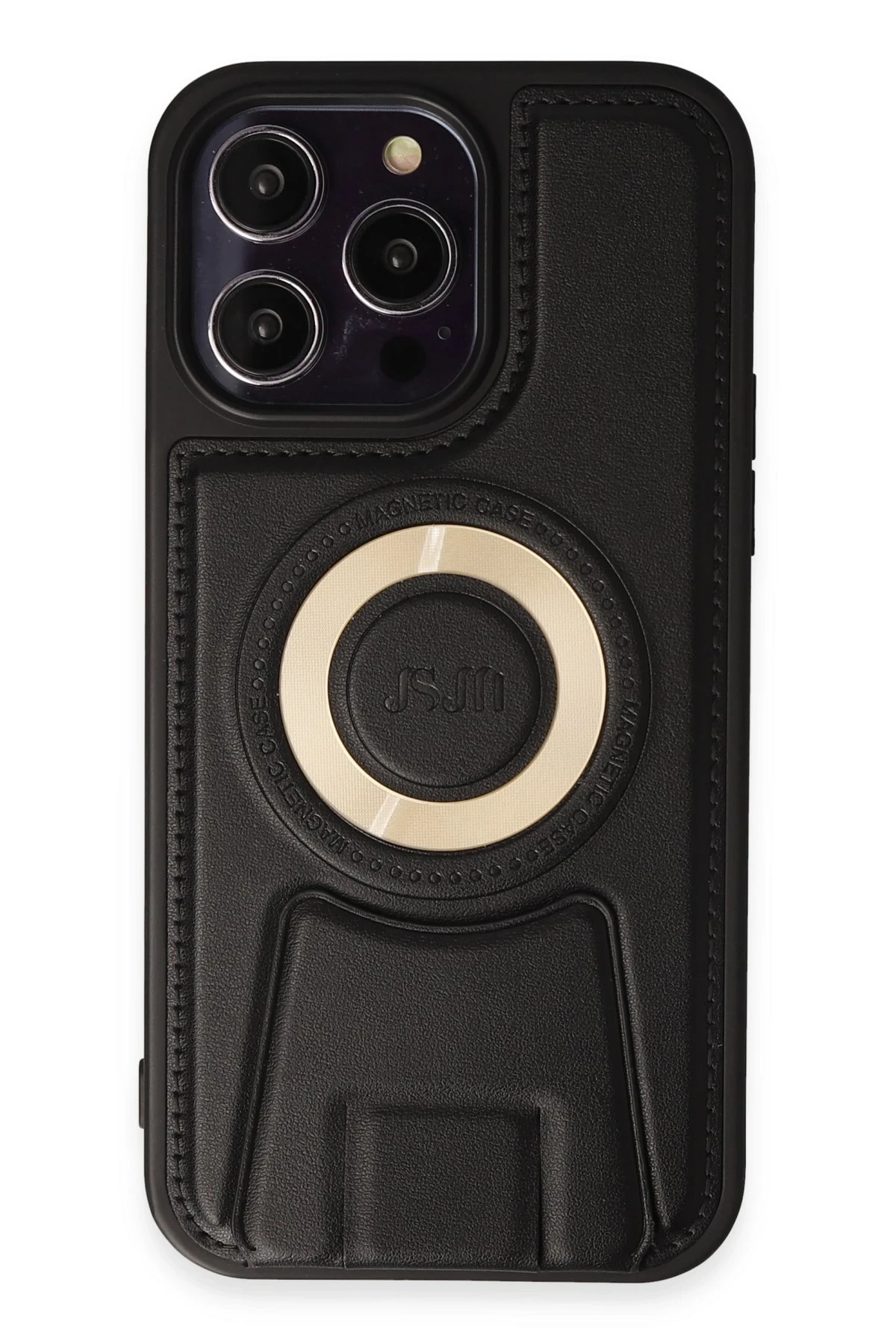 Newface Apple iPhone 13 Pro Max Kılıf Merkür Magneticsafe Standlı Kapak - Siyah