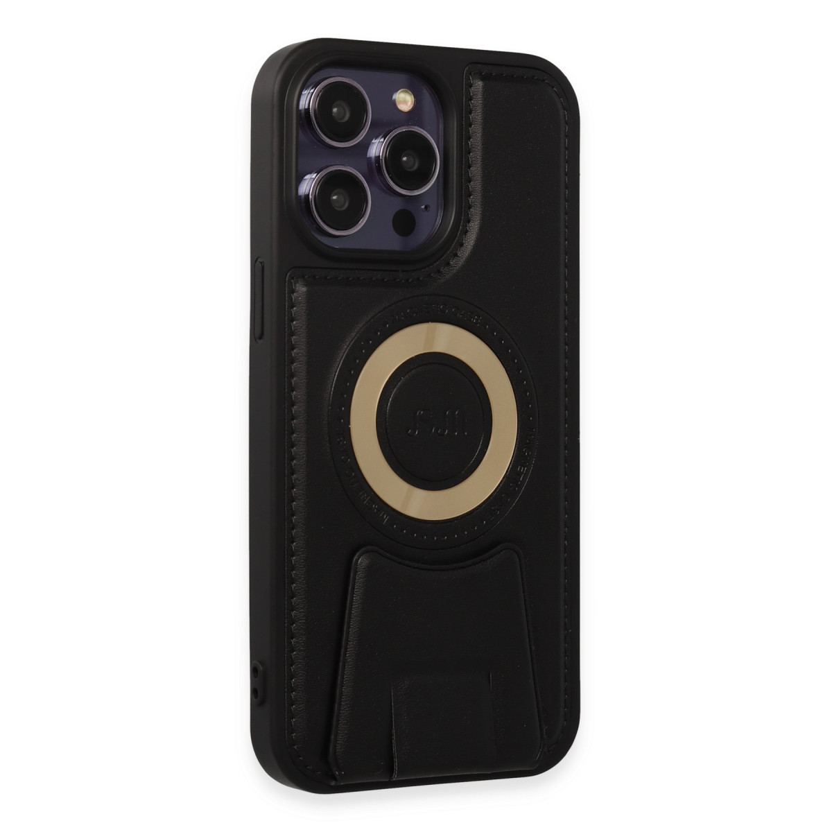 Newface Apple iPhone 13 Pro Max Kılıf Merkür Magneticsafe Standlı Kapak - Siyah — görsel 10