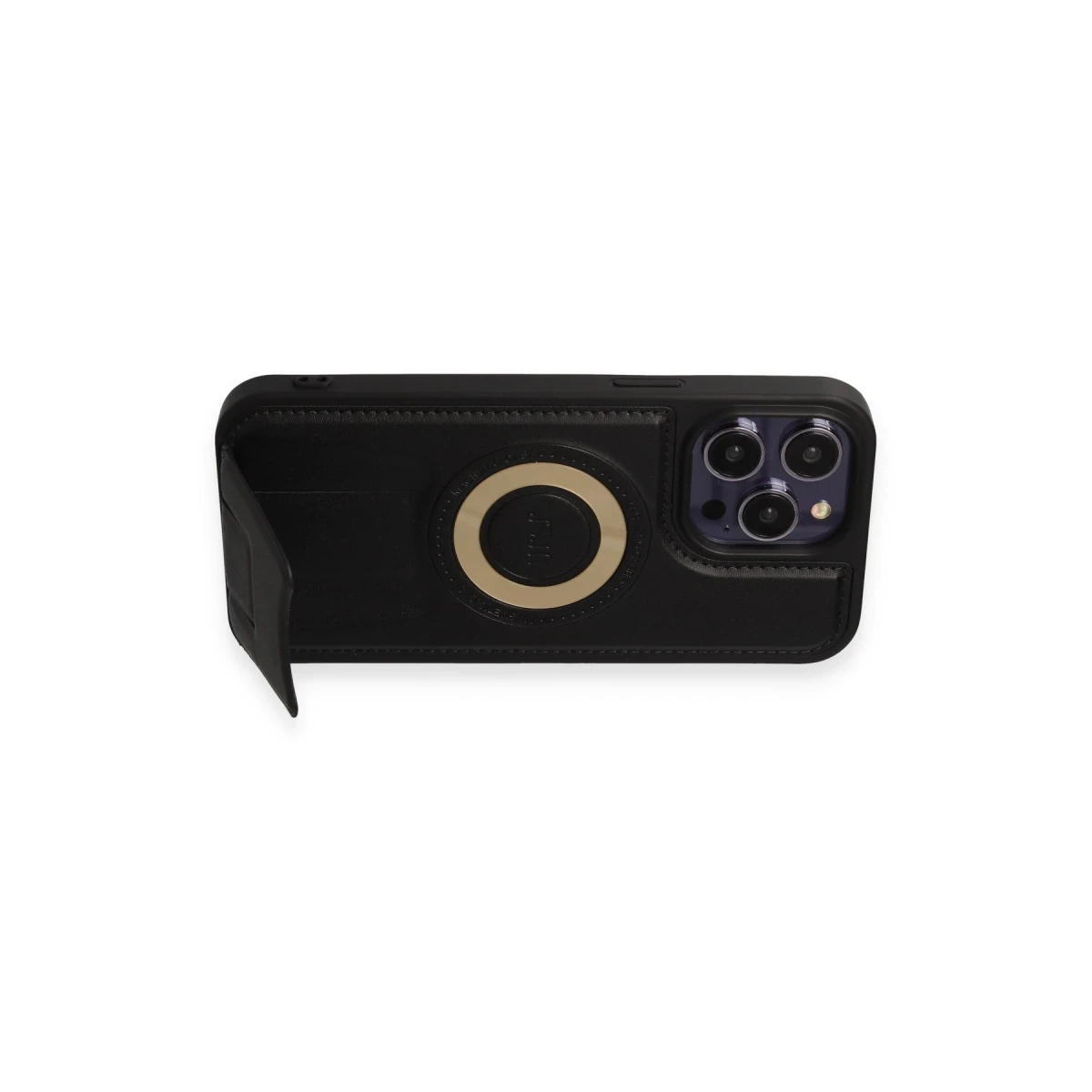 Newface Apple iPhone 13 Pro Max Kılıf Merkür Magneticsafe Standlı Kapak - Siyah — görsel 7
